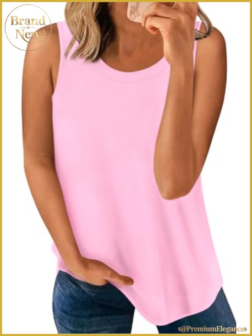 LONGYUAN Womens Tank Tops Casual Tunics Loose Sleeveless Summer Tops Basic Tee